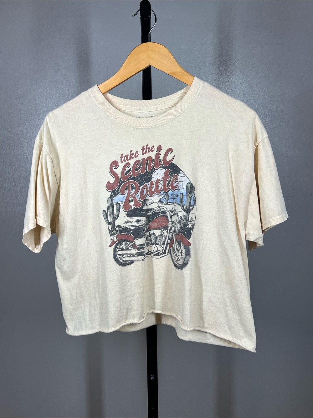 Fifth Sun Cream Scenic Route Motorcycle Graphic Tee